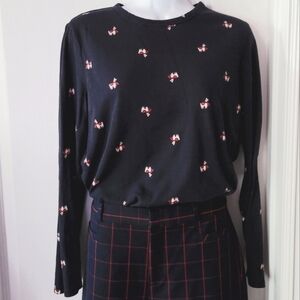 Women's Banana Republic Novelty Tee-shirt Llamas Print Navy Medium